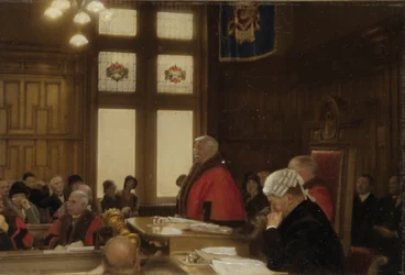 Raadslid Norton Courlander in het stadhuis, Richmond